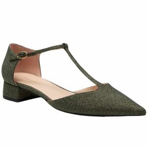 Tuckernuck Green Metallic Collins T-Strap Flats